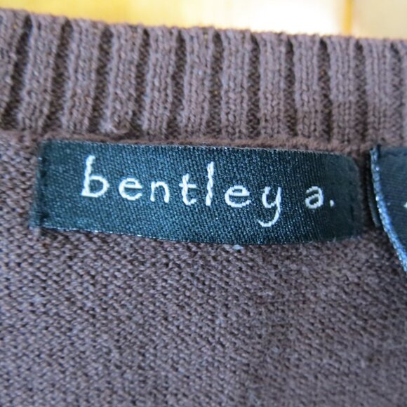 bentley a. Women's Sweater Vest Brown/Tan/Teal 100% Cotton Size Large - Picture 5 of 7